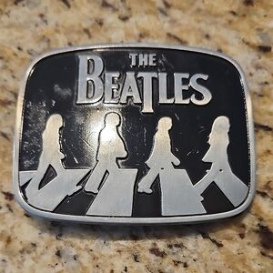 New The Beatles Black and Silver Belt Buckle